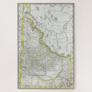 Vintage Map of Idaho (1889) Jigsaw Puzzle