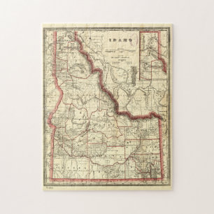 Vintage Map of Idaho (1896) Jigsaw Puzzle