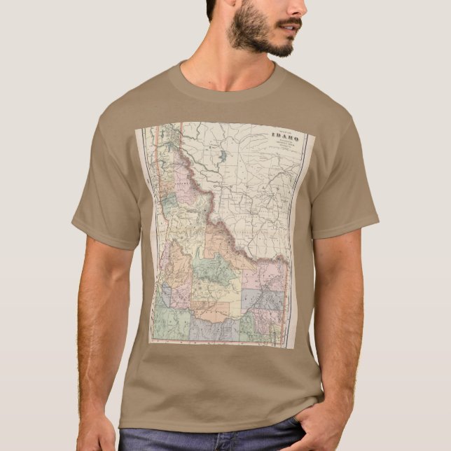 Vintage Map of Idaho 1901 T-Shirt (Front)