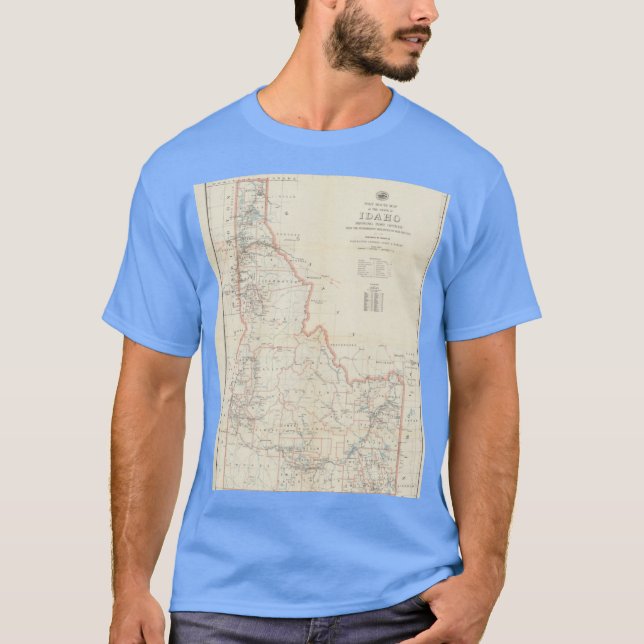Vintage Map of Idaho 1938 T-Shirt (Front)