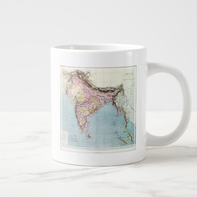 Vintage Map of India | 1877 Giant Coffee Mug (Right)