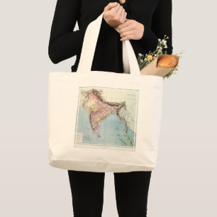 Vintage Map of India 1877 Large Tote Bag