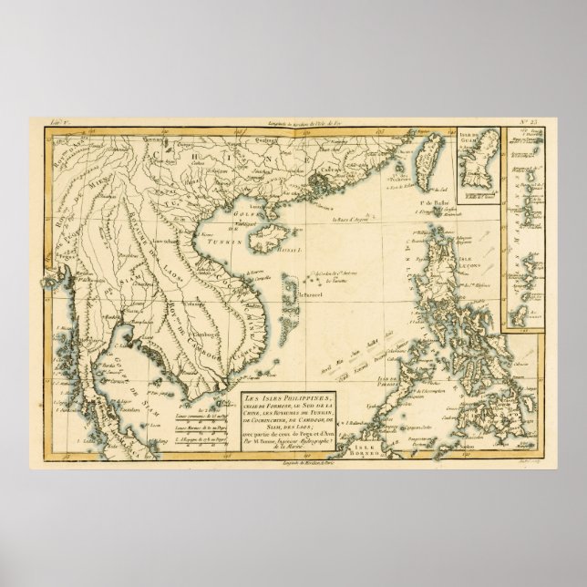 Vintage Map of India |  Indian Ocean Poster (Front)