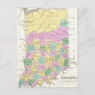 Vintage Map of Indiana (1827) Postcard