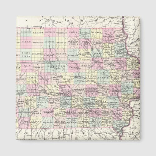 Vintage Map of Iowa 1855 Magnet