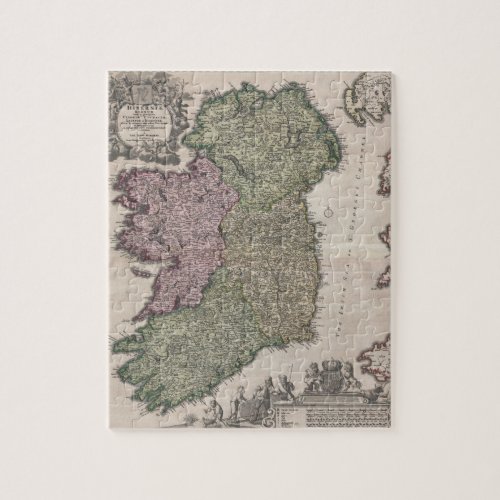 Vintage Map of Ireland 1716 Jigsaw Puzzle