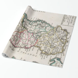 Vintage Map of Ireland (1748) Wrapping Paper