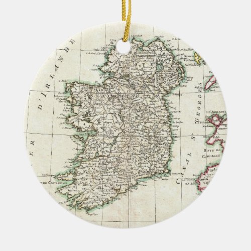 Vintage Map of Ireland 1771 Ceramic Ornament