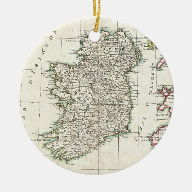 Vintage Map of Ireland (1771) Ceramic Ornament (Front)