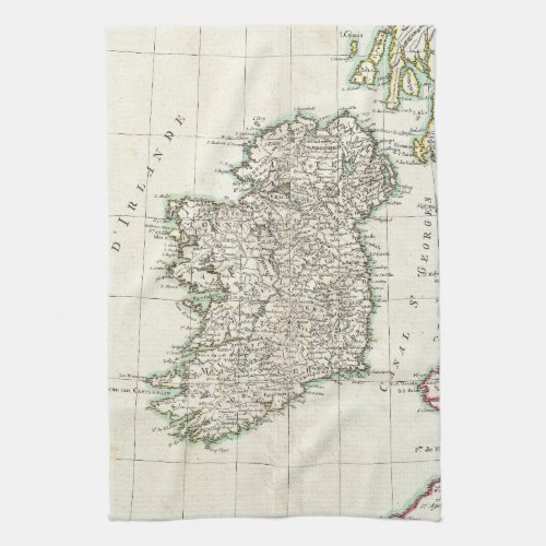 Vintage Map of Ireland 1771 Kitchen Towel
