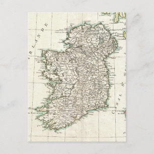 Vintage Map of Ireland (1771) Postcard