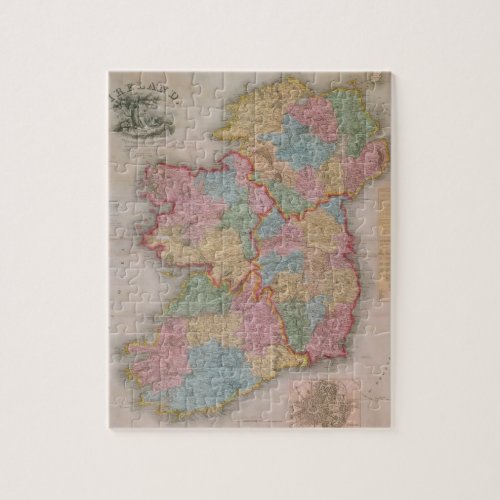 Vintage Map of Ireland 1835 Jigsaw Puzzle