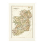 Vintage Map Of Ireland 1862 Canvas at Zazzle