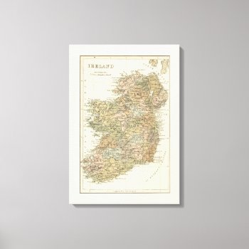 Vintage Map Of Ireland 1862 Canvas by DigitalDreambuilder at Zazzle