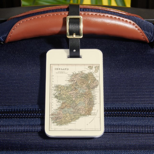 Vintage Map of Ireland 1862 Luggage Tag (Front Insitu 2)