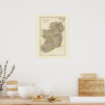 Vintage Map Of Ireland 1862 Poster at Zazzle