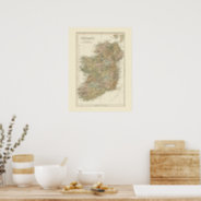 Vintage Map Of Ireland 1862 Poster at Zazzle