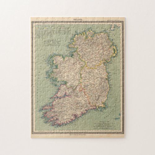 Vintage Map of Ireland 1888 Jigsaw Puzzle