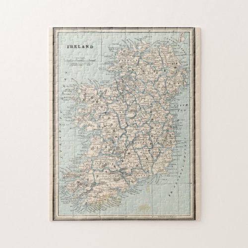 Vintage Map of Ireland 1893 Jigsaw Puzzle