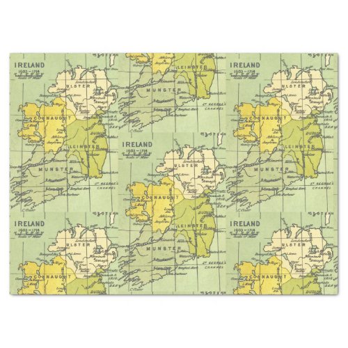 Vintage Map of Ireland Circa 1603_1714 Decoupage  Tissue Paper