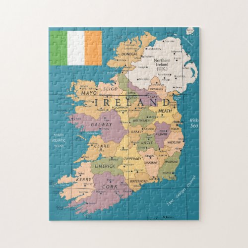 Vintage Map of Ireland Jigsaw Puzzle