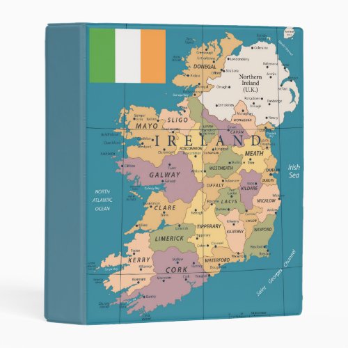 Vintage Map of Ireland Mini Binder
