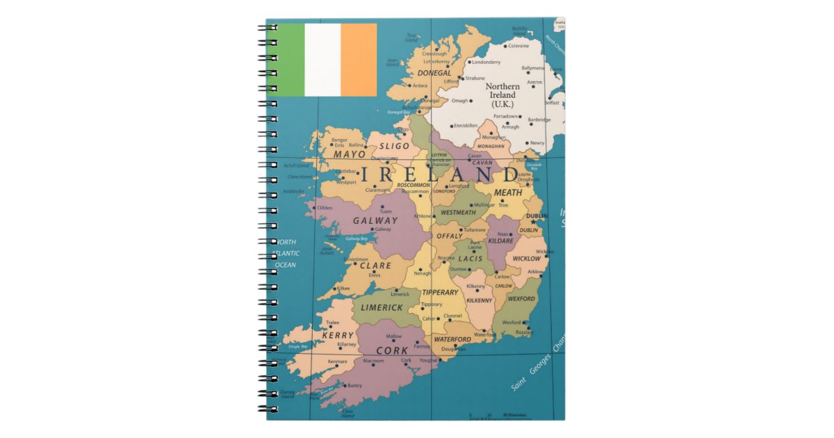 Vintage Map of Ireland Notebook Zazzle