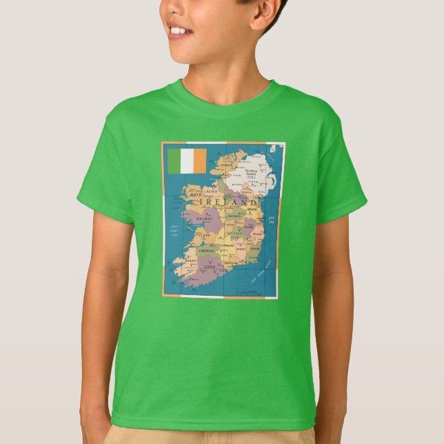 Vintage Map of Ireland T-Shirt (Front)