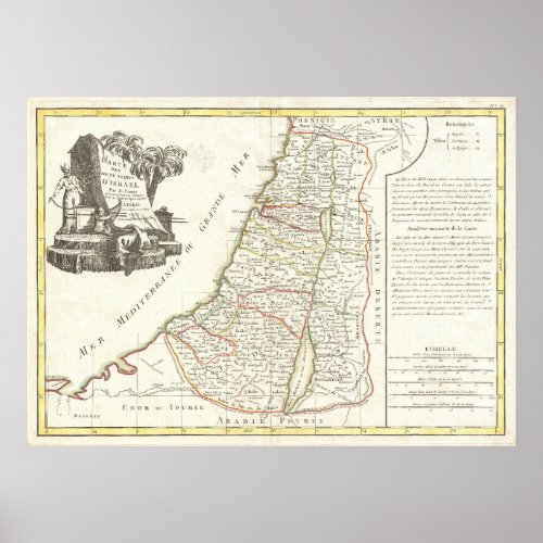 Vintage Map of Israel 1770 Poster