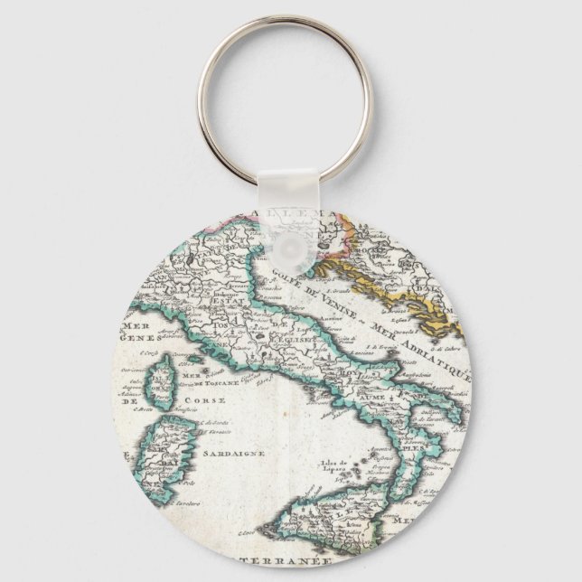Vintage Map of Italy (1706) Keychain (Front)