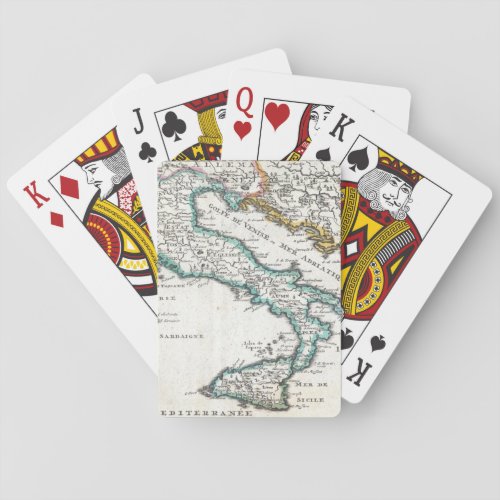 Vintage Map of Italy 1706 Poker Cards