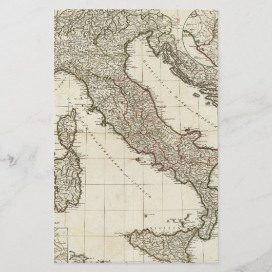 Vintage Map of Italy (1764) (Front)