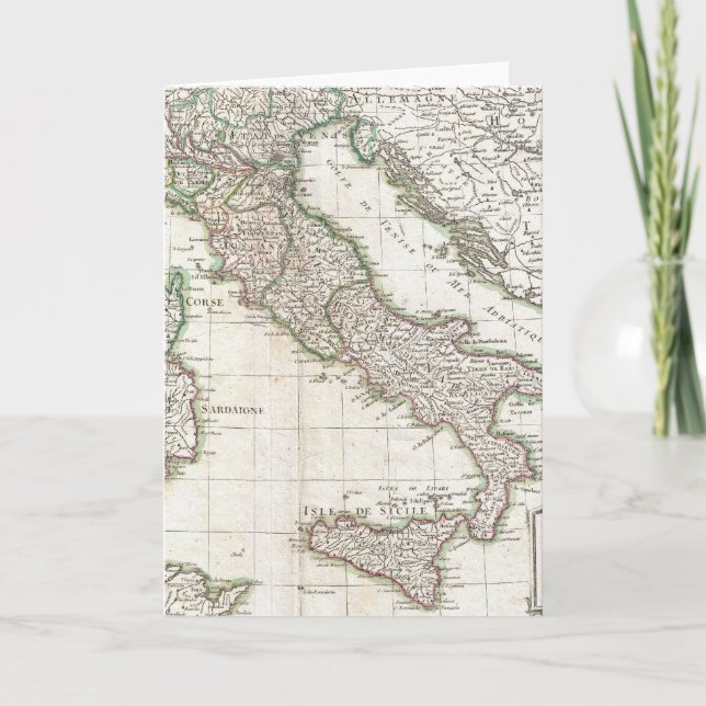 Vintage Map of Italy (1770) Card (Front)