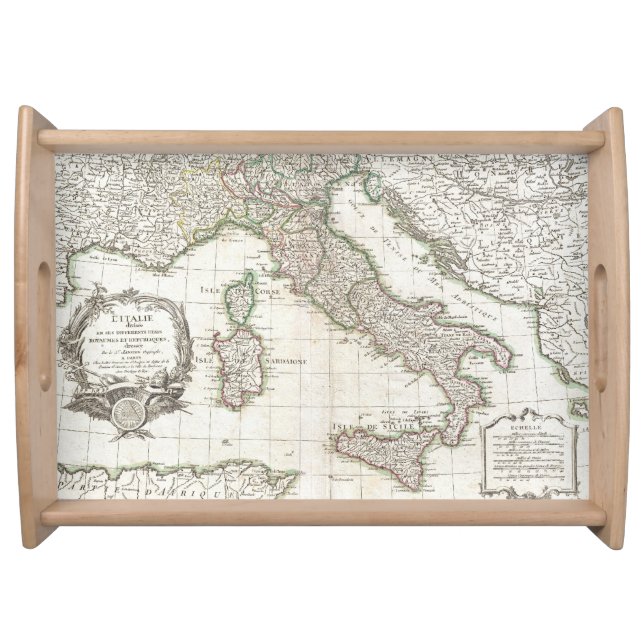 Vintage Map of Italy (1770) Serving Tray (Front)