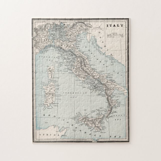 Vintage Map of Italy (1893) Jigsaw Puzzle (Vertical)