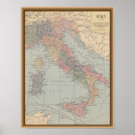 Vintage Map Of Italy Poster at Zazzle