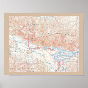 Vintage Map of Jackson Hole & Grand Tetons Poster