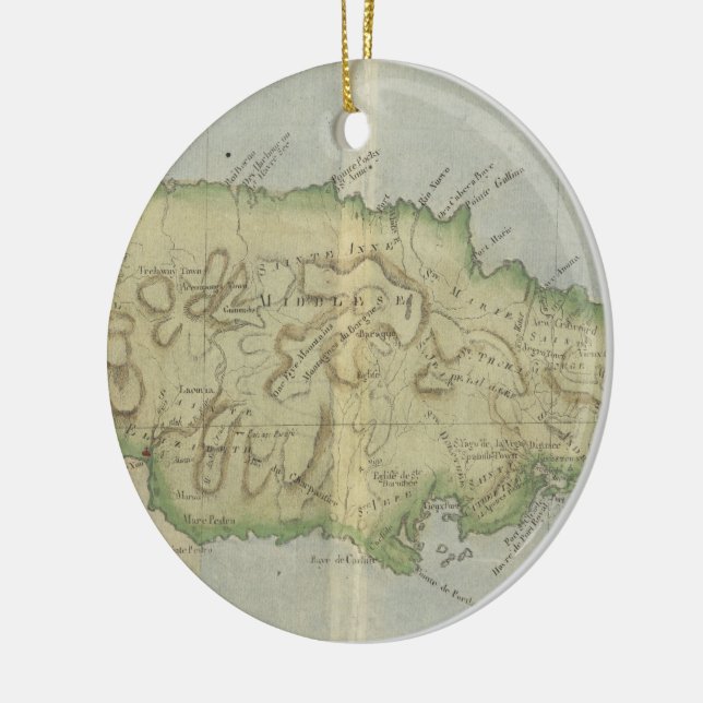 Vintage Map of Jamaica (1780) Ceramic Ornament (Left)