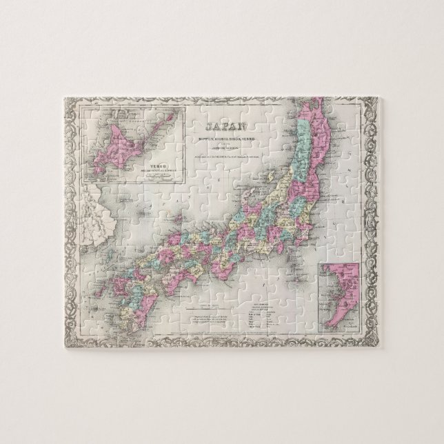 Vintage Map of Japan (1855) Jigsaw Puzzle (Horizontal)