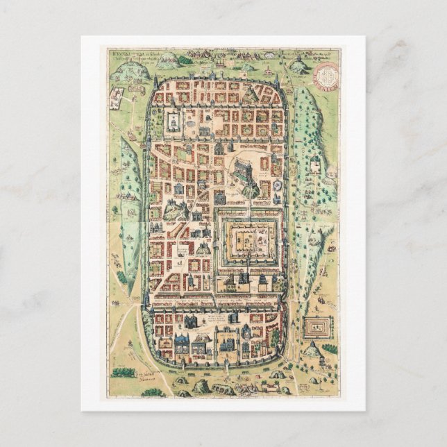 Vintage Map of Jerusalem Postcard (Front)
