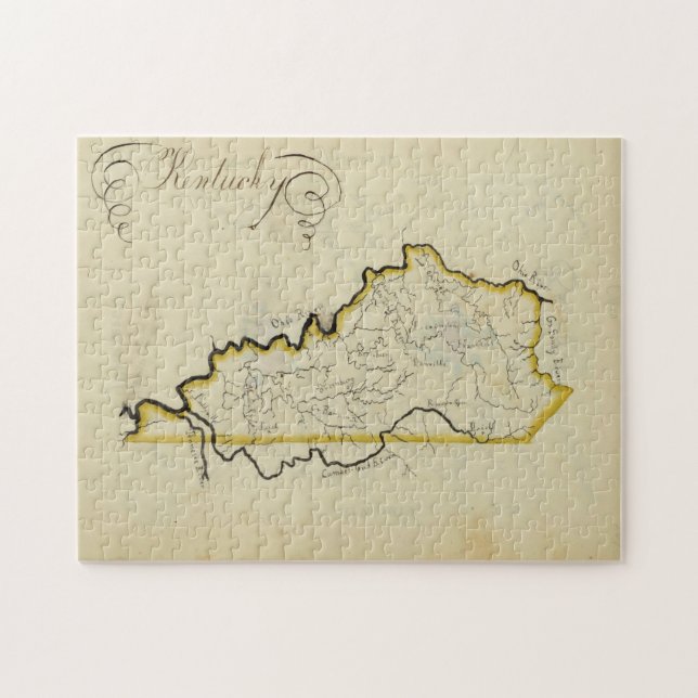 Vintage Map of Kentucky (1823) Jigsaw Puzzle (Horizontal)