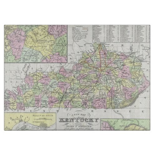 Vintage Map of Kentucky 1850 Cutting Board