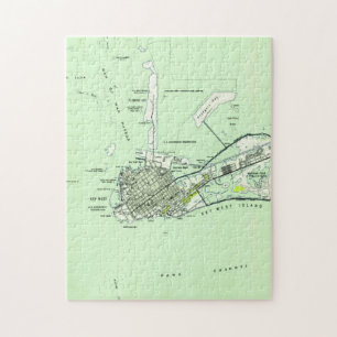Vintage Map of Key West Florida (1943) Jigsaw Puzzle