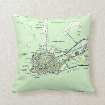 Vintage Map Of Key West Florida (1943) Throw Pillow by Alleycatshirts at Zazzle