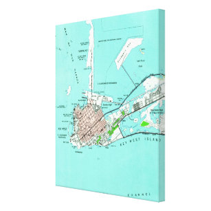 Key West Map Canvas Art Prints Zazzle