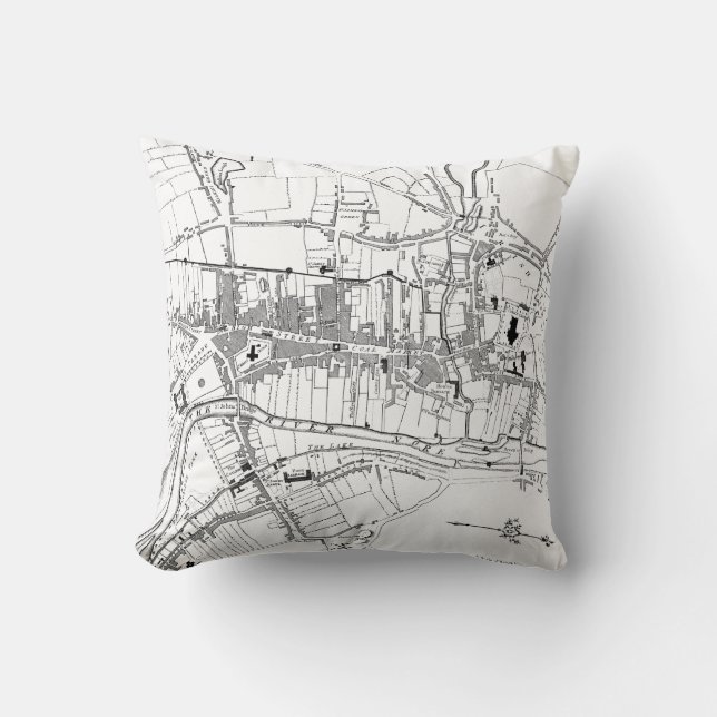 Vintage Map of Kilkenny Ireland (1780) Throw Pillow (Front)