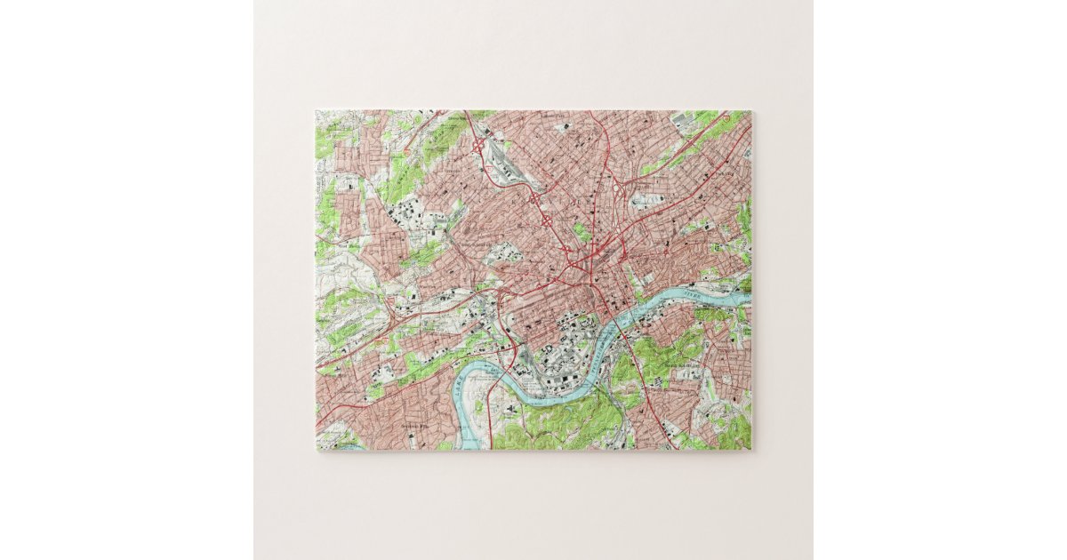 Vintage Map of Knoxville Tennessee (1966) Jigsaw Puzzle Zazzle