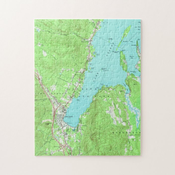 Vintage Map Of Lake George New York 1966 Jigsaw Puzzle