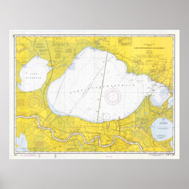 Vintage Map of Lake Pontchartrain (1971) Poster (Front)