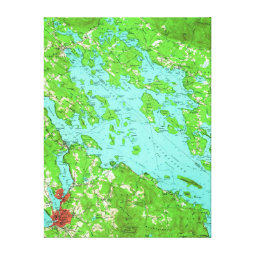 Vintage Map of Lake Winnipesaukee (1956) Canvas Print | Zazzle